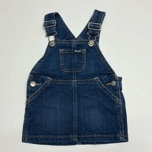 Wrangler Blue Denim 5-pocket Overalls Dress Girls, Size 6-9M